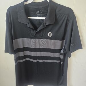 Nike Men's Black and Gray Polo Shirt
